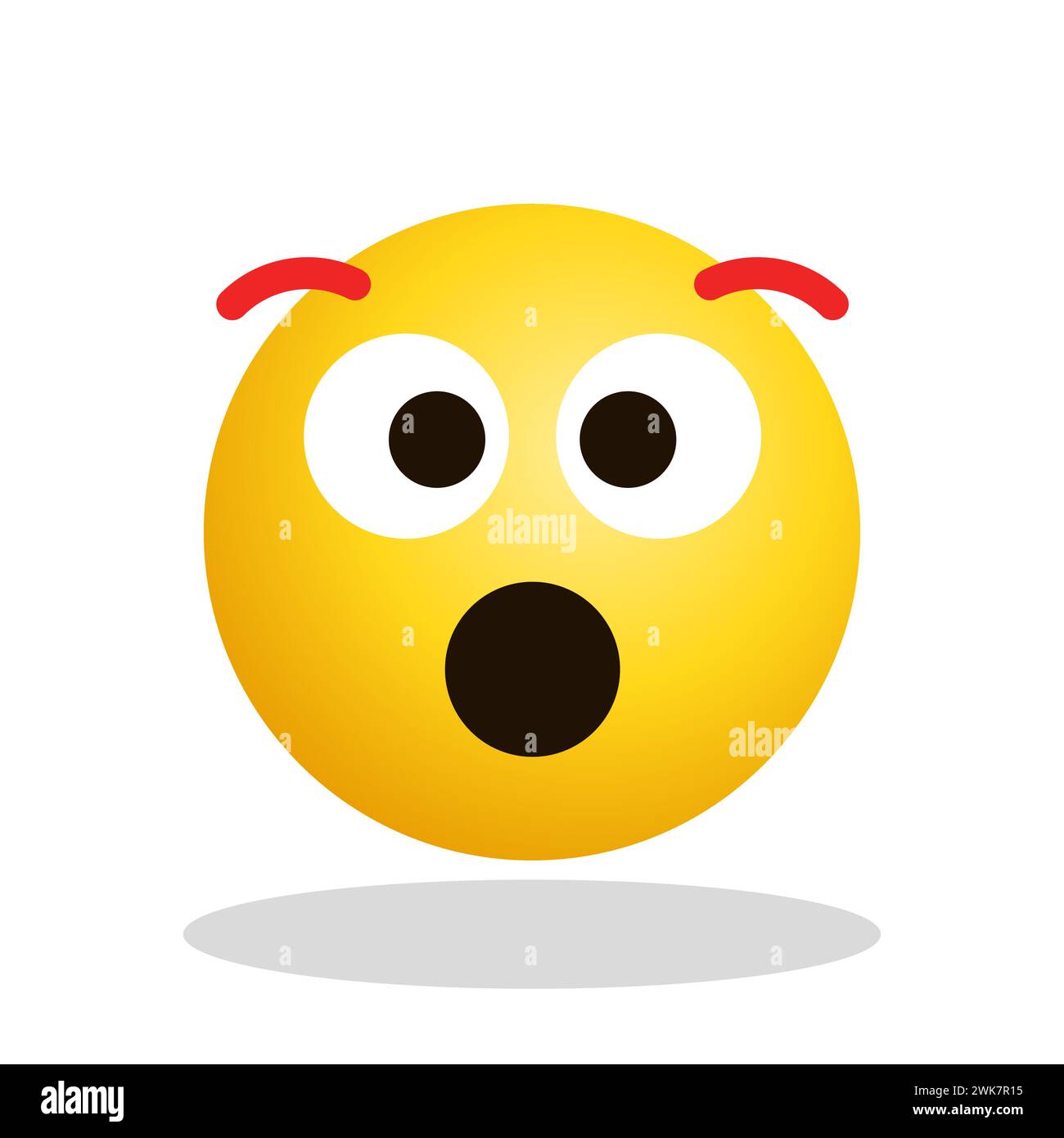 Art illustration Design Emoji expression de visage symbole émoticône de choc Illustration de Vecteur