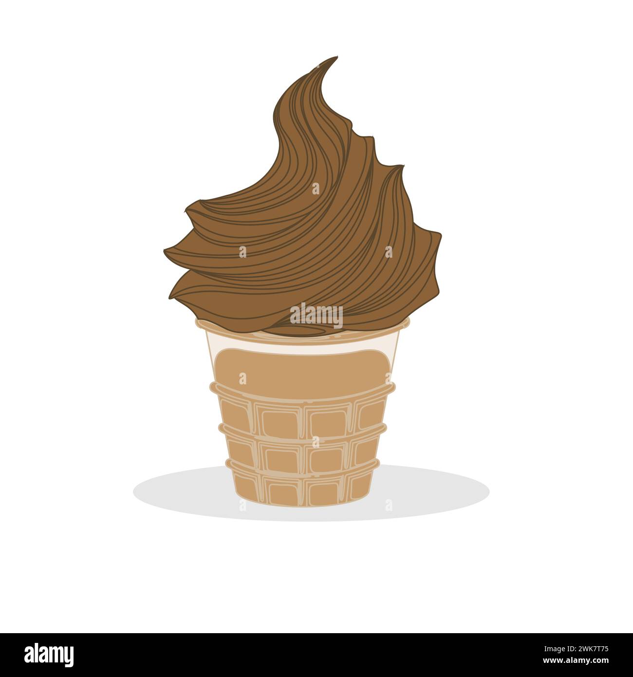 Concept de conception d'illustration d'art rapide junk food logo de symbole sans couture de crème glacée au chocolat Illustration de Vecteur