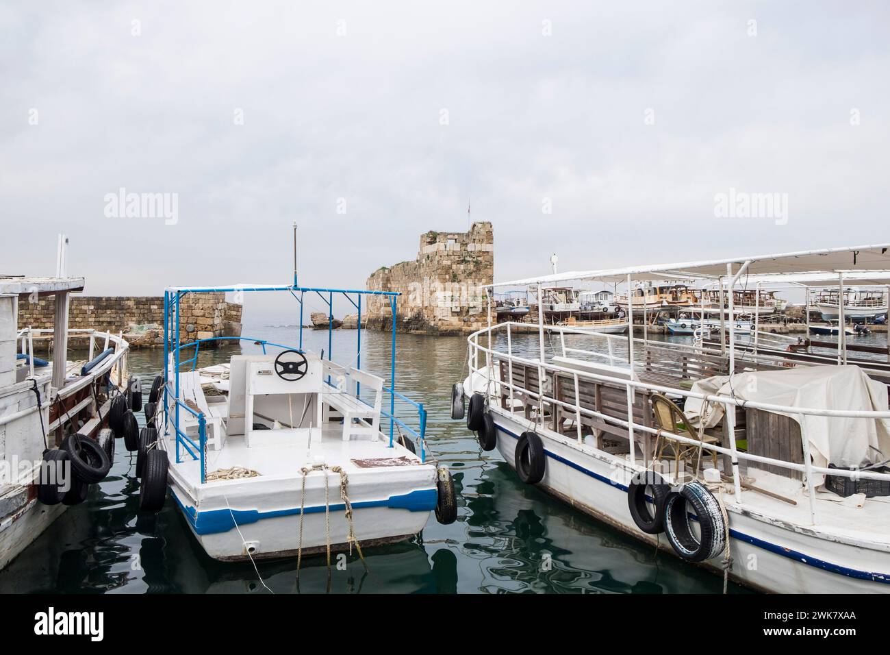 Liban, Jebeil, Byblos, port maritime Banque D'Images