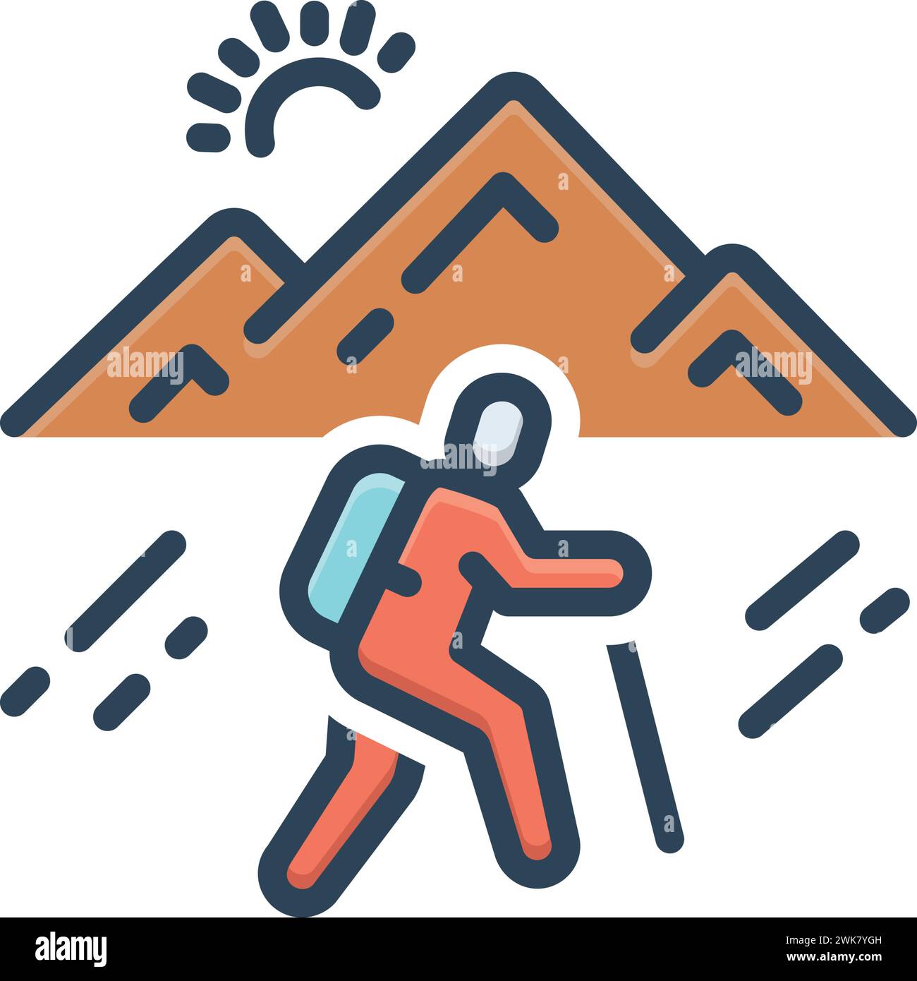 Icône pour la randonnée, errance Illustration de Vecteur