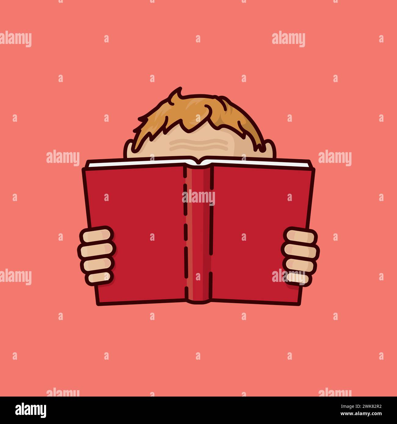 Garçon lisant une illustration vectorielle de dessin animé de livre pour la Journée internationale du livre d'images pour enfants le 2 avril Illustration de Vecteur