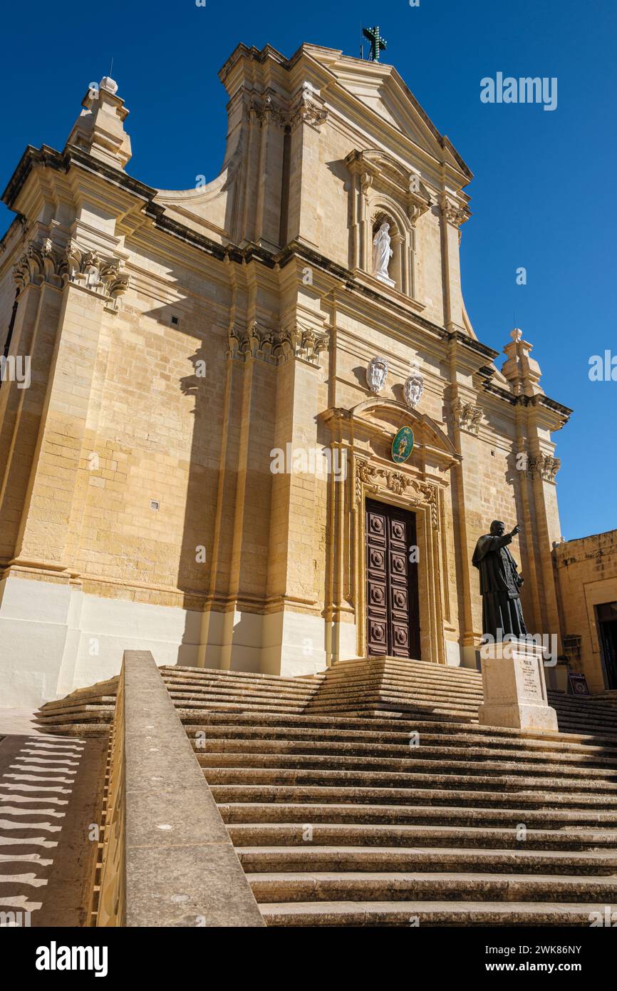 La cathédrale de l'Assomption à la Citadelle, Victoria, Gozo, Malte Banque D'Images