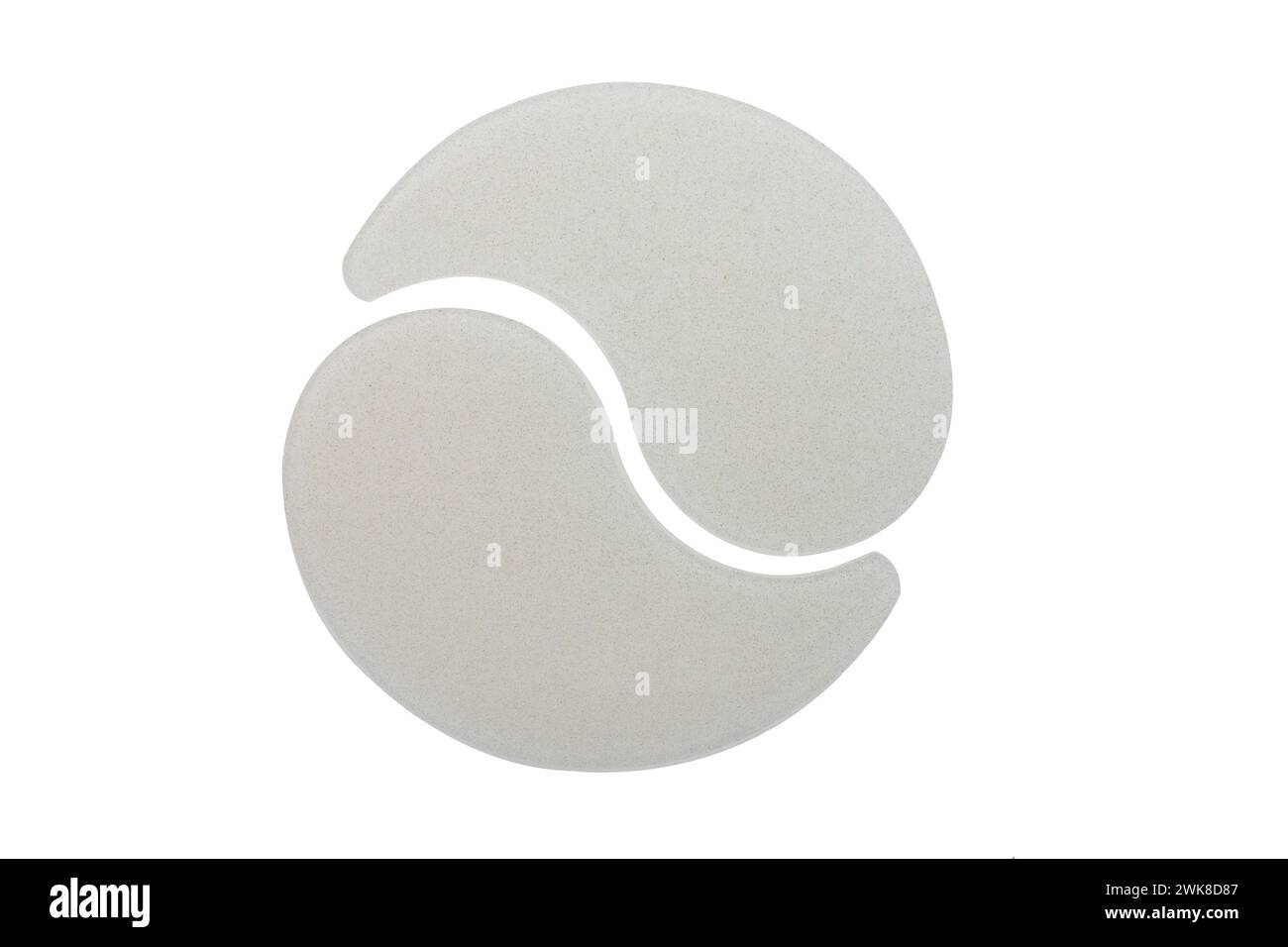 Patchs oculaires en hydrogel de collagène isolés sur fond blanc Banque D'Images