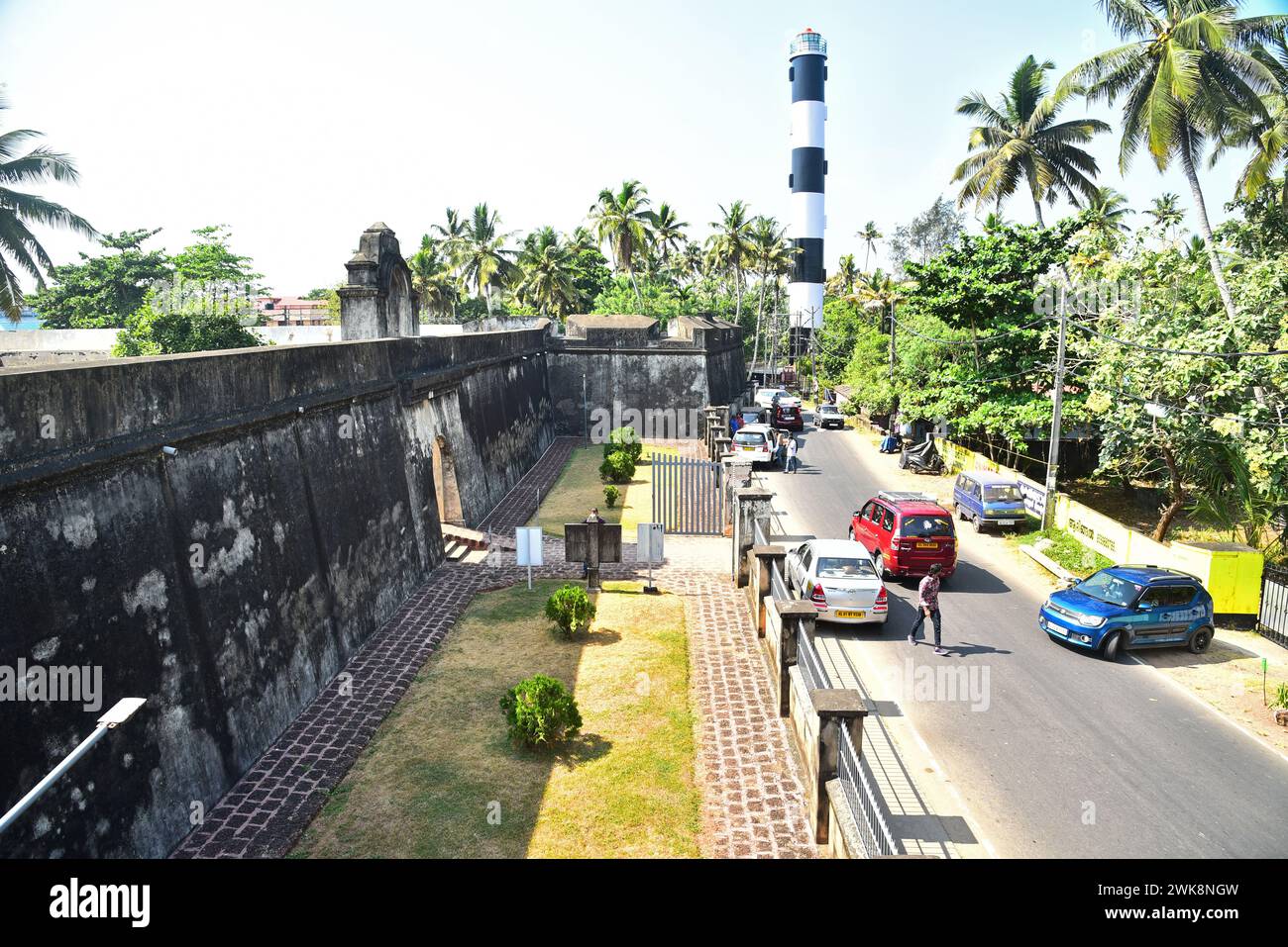fort d'anjengo ou fort d'anchuthengu, trivandrum, kerala, inde. il a été construit en 1699 par la compagnie britannique des indes orientales. Banque D'Images