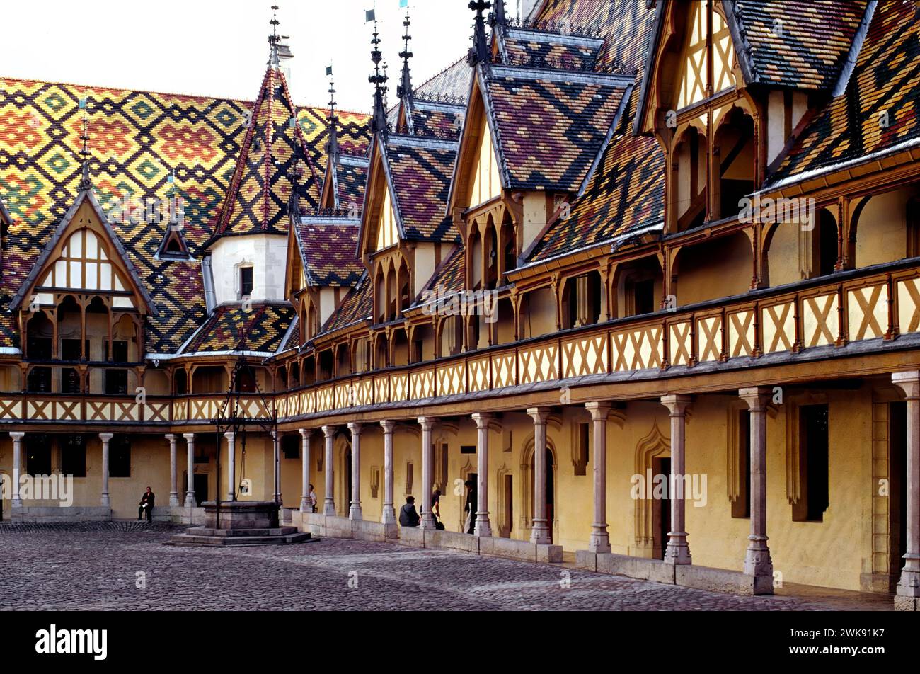 Hôtel-Dieu de Beaune, Beaune, Bourgogne, France, Europe Banque D'Images