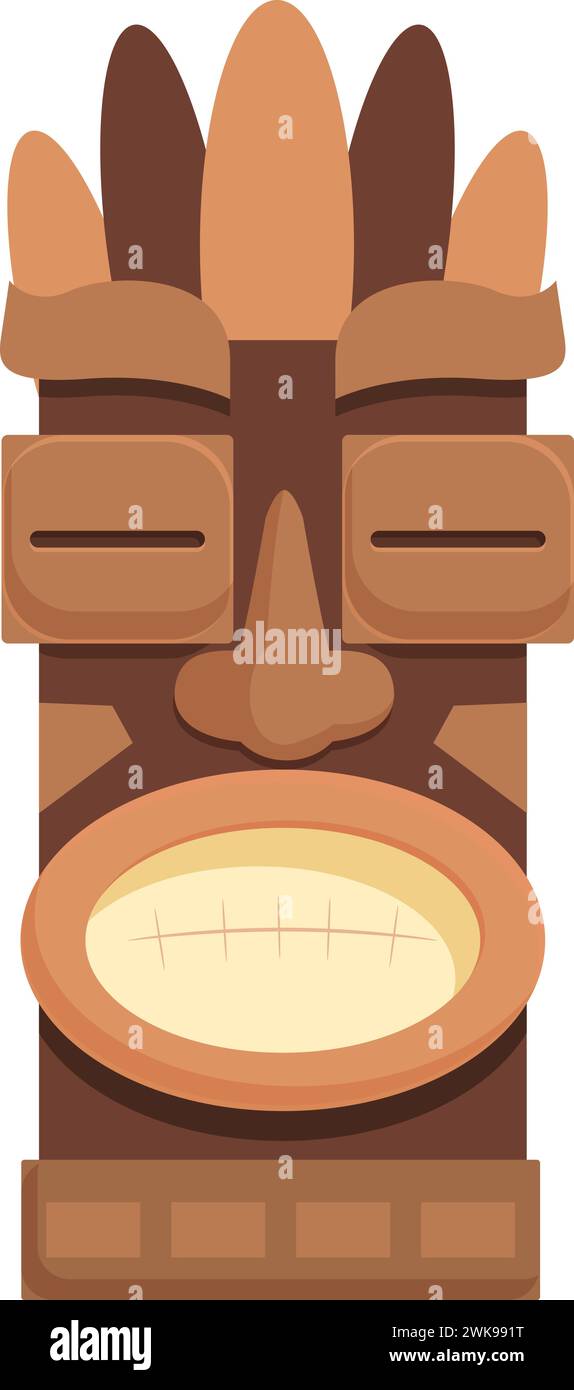 Vecteur de dessin animé icône totem américain. Animal en colère. Face pôle ancien Illustration de Vecteur