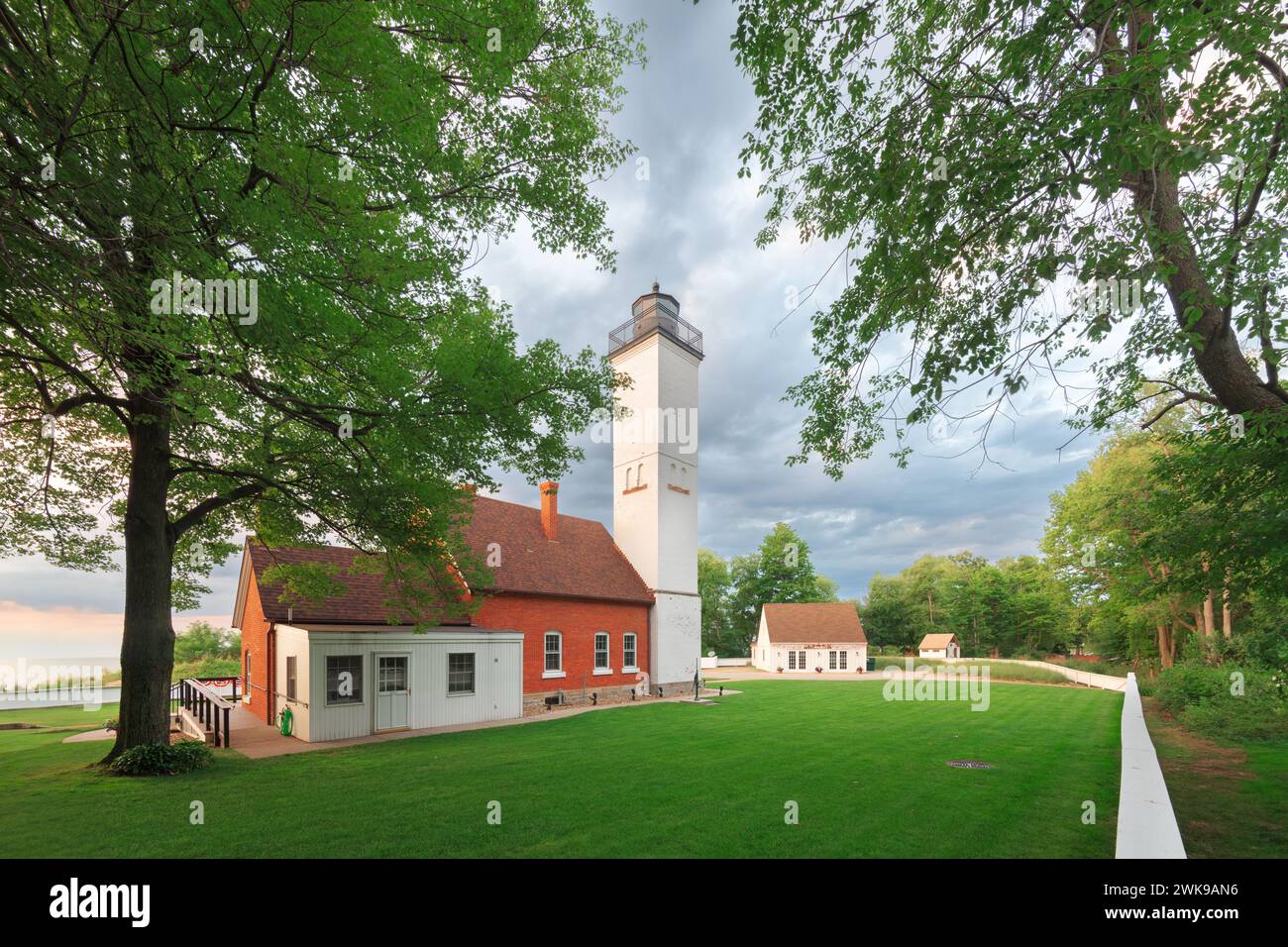 Phare de presque Isle à Erie, Pennsylvanie, États-Unis. Banque D'Images