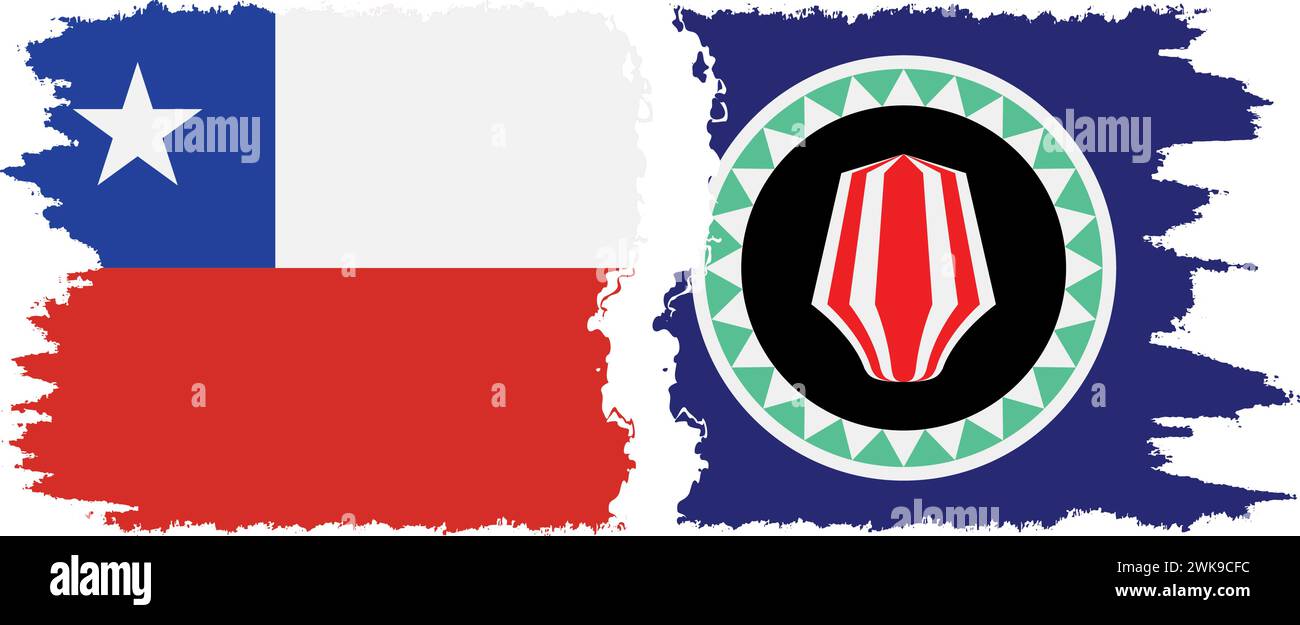 Bougainville et Chili grunge drapeaux connexion, vecteur Illustration de Vecteur