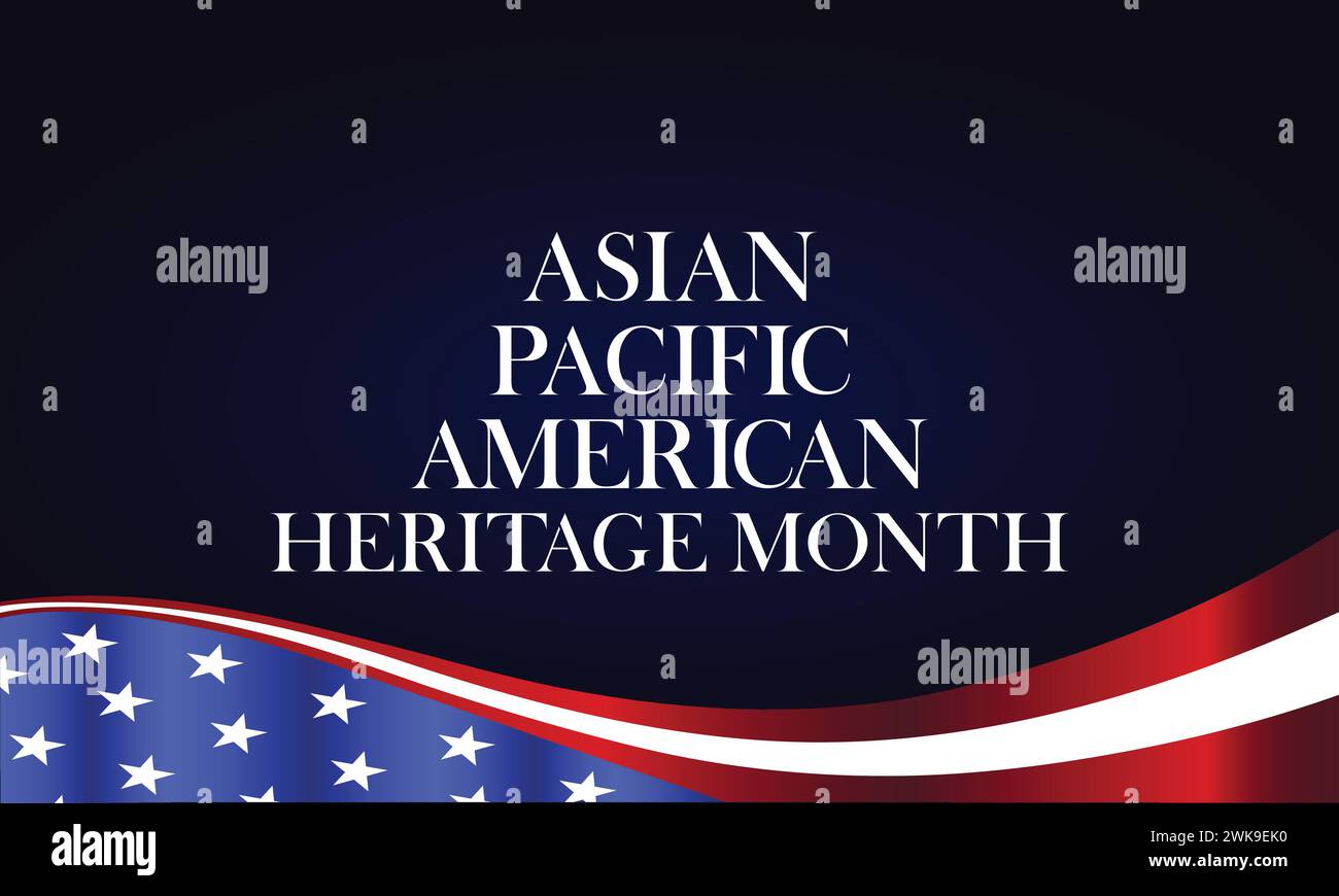Design d'illustration de texte du mois du patrimoine asiatique, américain et des îles du Pacifique Illustration de Vecteur