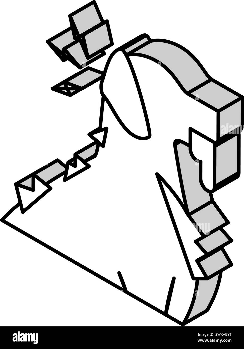 illustration vectorielle d'icône isométrique de maladie d'animal de compagnie de rage Illustration de Vecteur