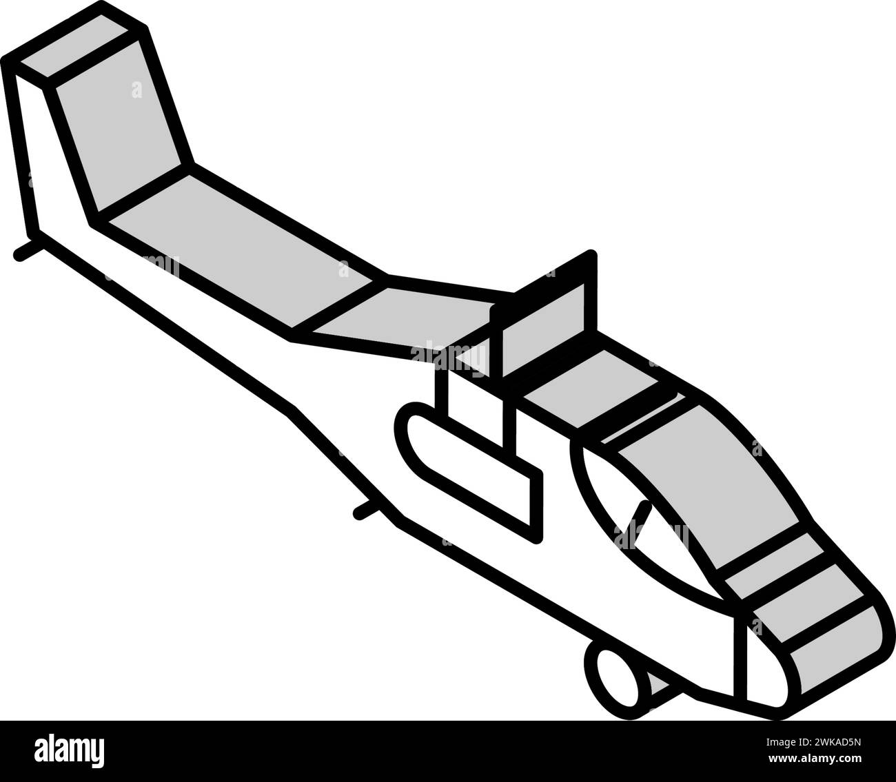 illustration vectorielle d'icône isométrique de machine d'armée volante d'hélicoptère Illustration de Vecteur
