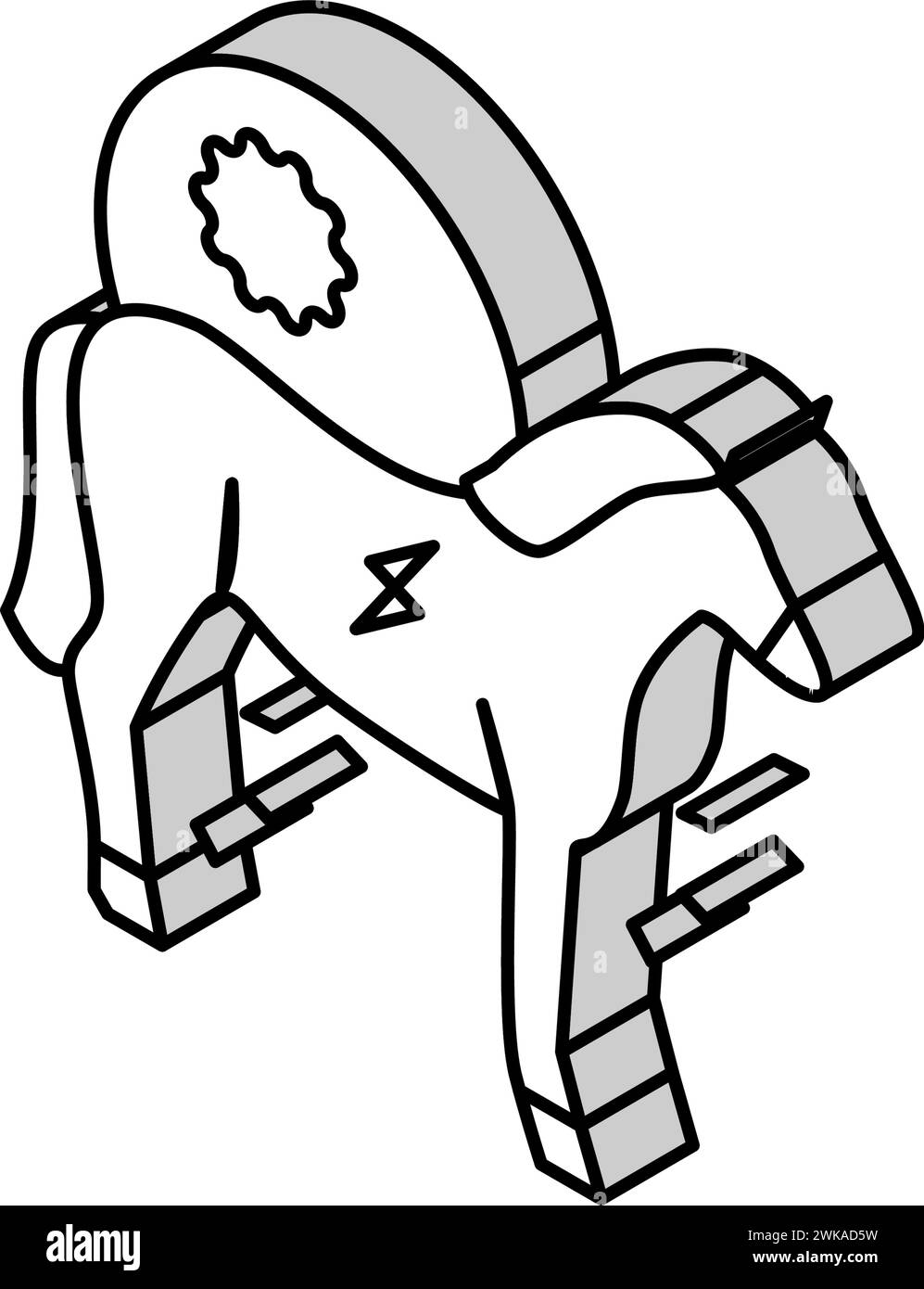 illustration vectorielle d'icône isométrique de cheval d'encéphalite Illustration de Vecteur