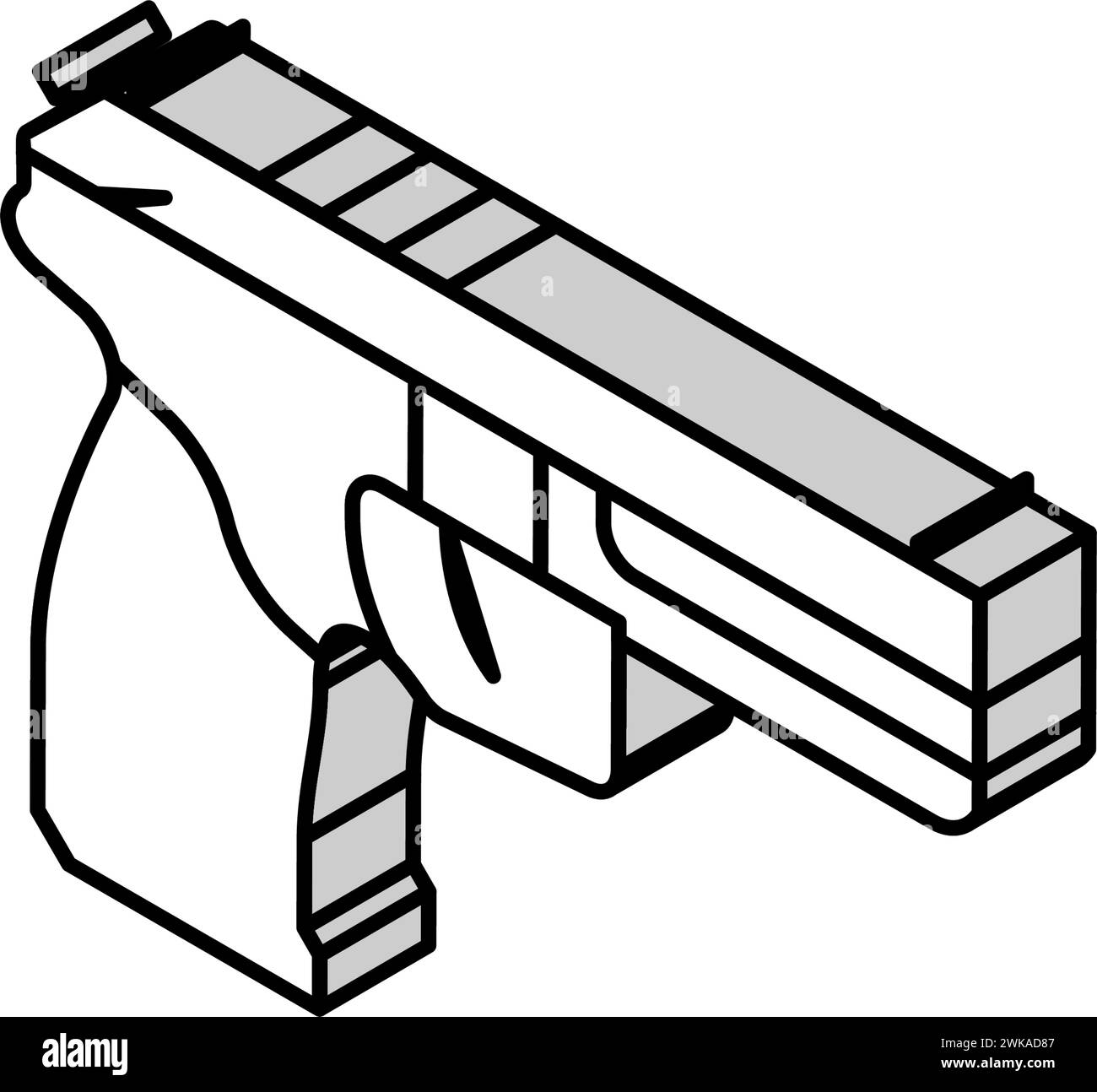 illustration vectorielle d'icône isométrique d'arme à feu Illustration de Vecteur