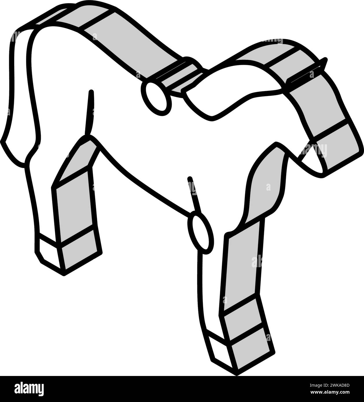illustration vectorielle d'icône isométrique de cheval de brucellose Illustration de Vecteur