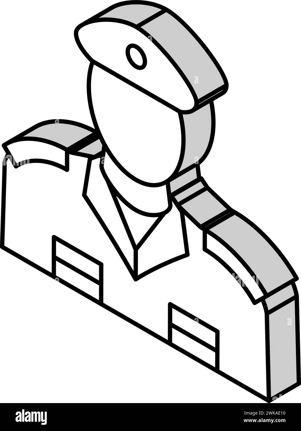 illustration vectorielle d'icône isométrique de l'homme de l'armée de soldat Illustration de Vecteur