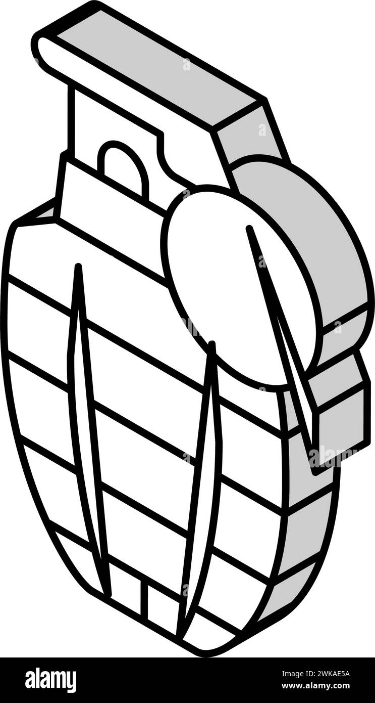 illustration vectorielle d'icône isométrique d'arme de guerre de grenade Illustration de Vecteur