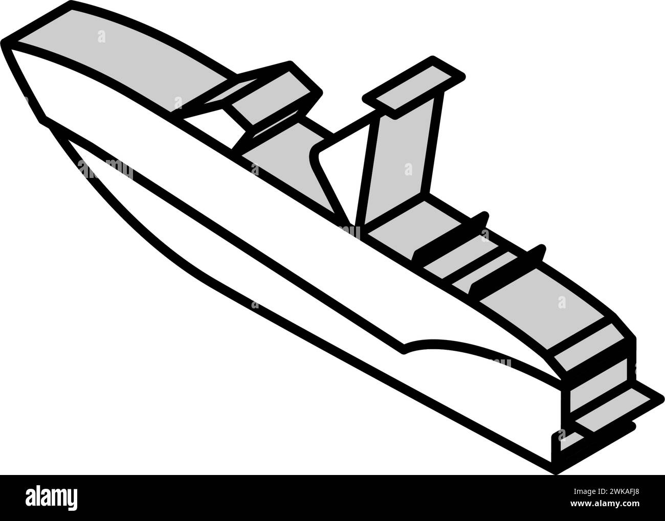 illustration vectorielle d'icône isométrique bowrider boat Illustration de Vecteur