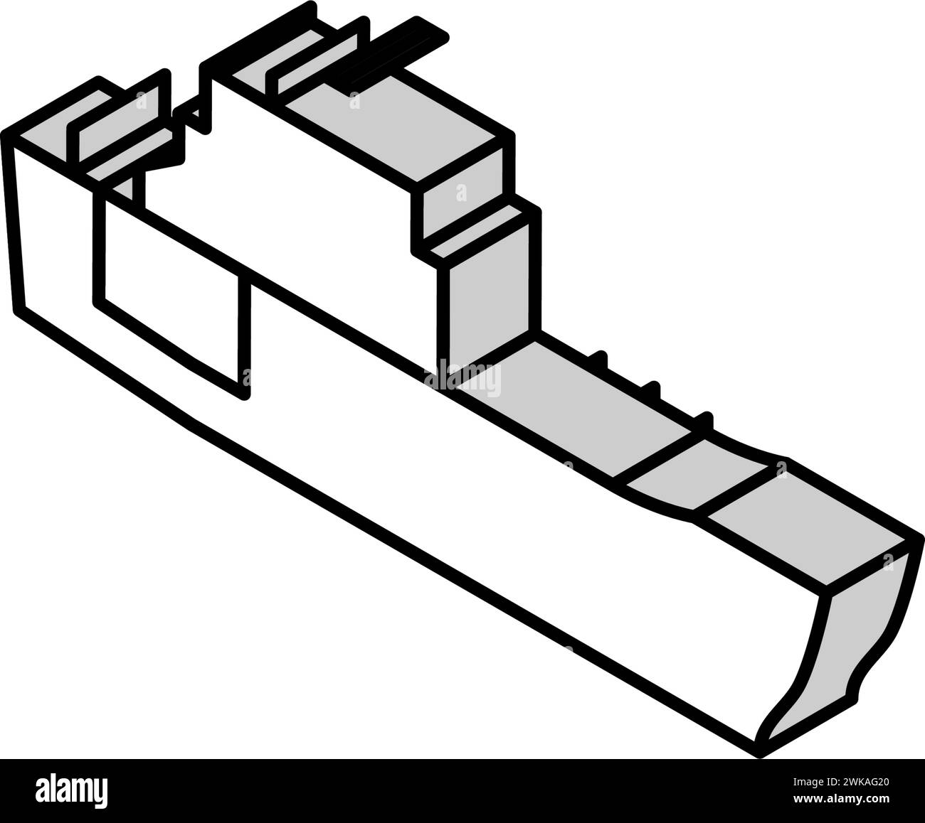 illustration vectorielle d'icône isométrique de bateau de marine Illustration de Vecteur