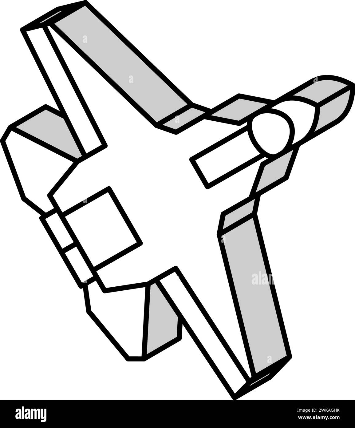 illustration vectorielle d'icône isométrique d'avion d'armée de vol Illustration de Vecteur