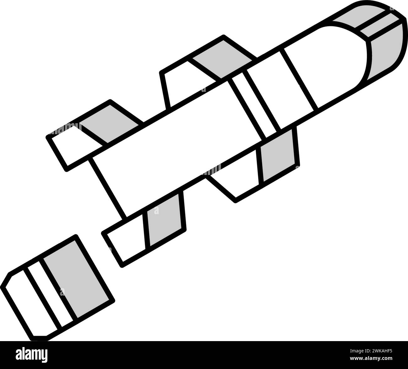 illustration vectorielle d'icône isométrique d'arme de guerre de fusée Illustration de Vecteur