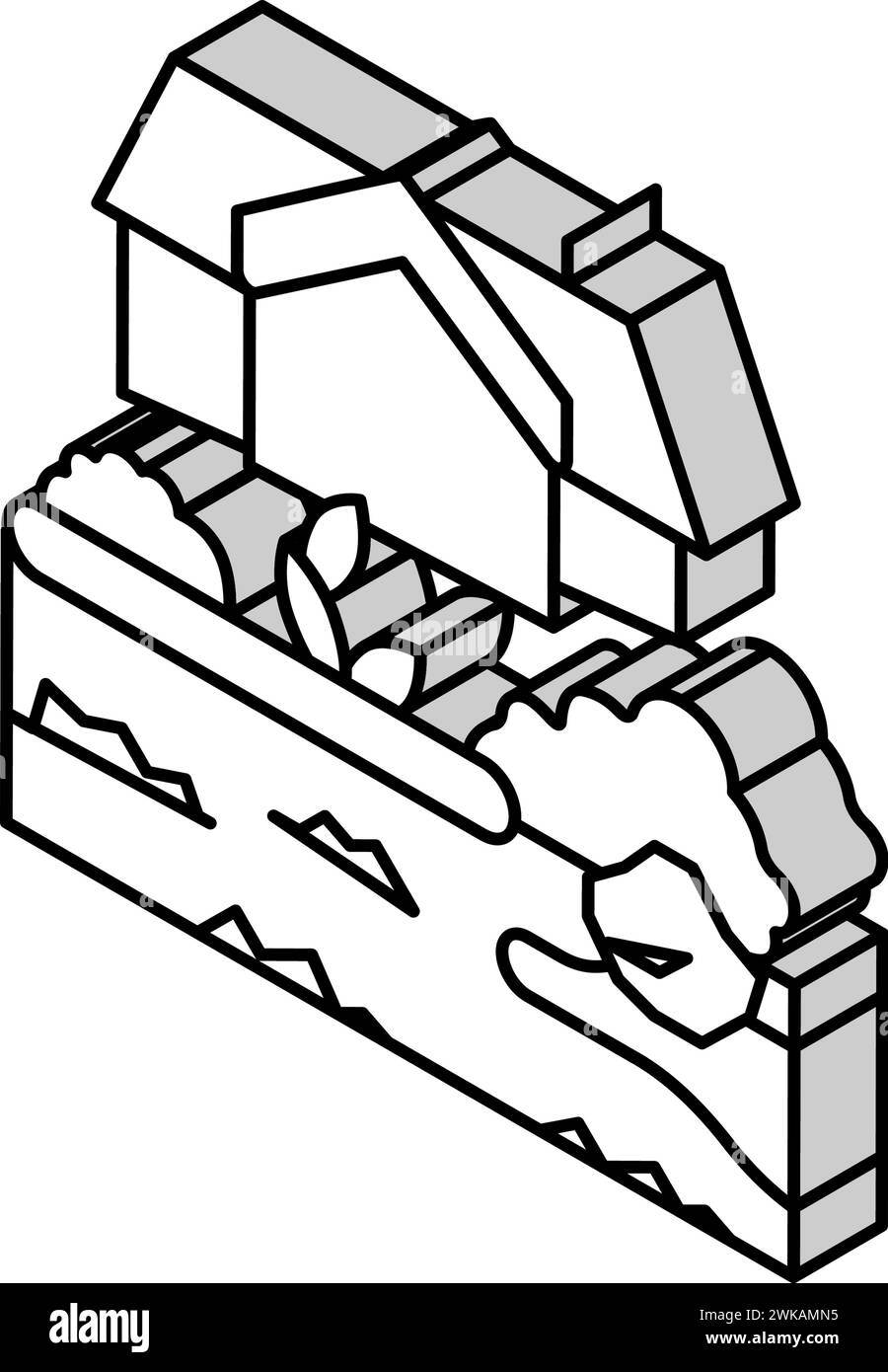 illustration vectorielle d'icône isométrique de conception de jardin Illustration de Vecteur