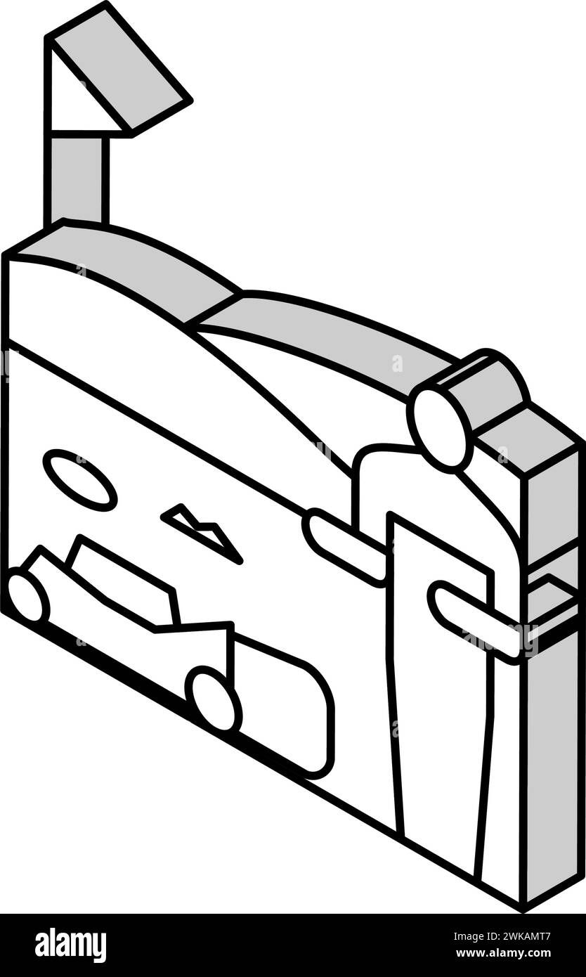 illustration vectorielle d'icône isométrique des services de gazon de sport Illustration de Vecteur
