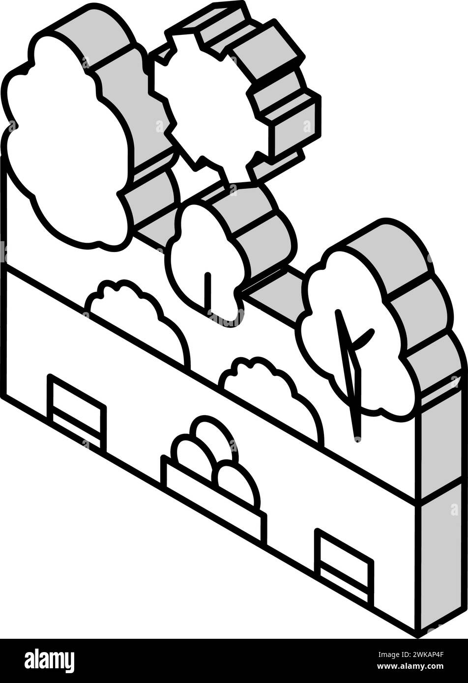 illustration vectorielle d'icône isométrique des services de développement de paysage Illustration de Vecteur