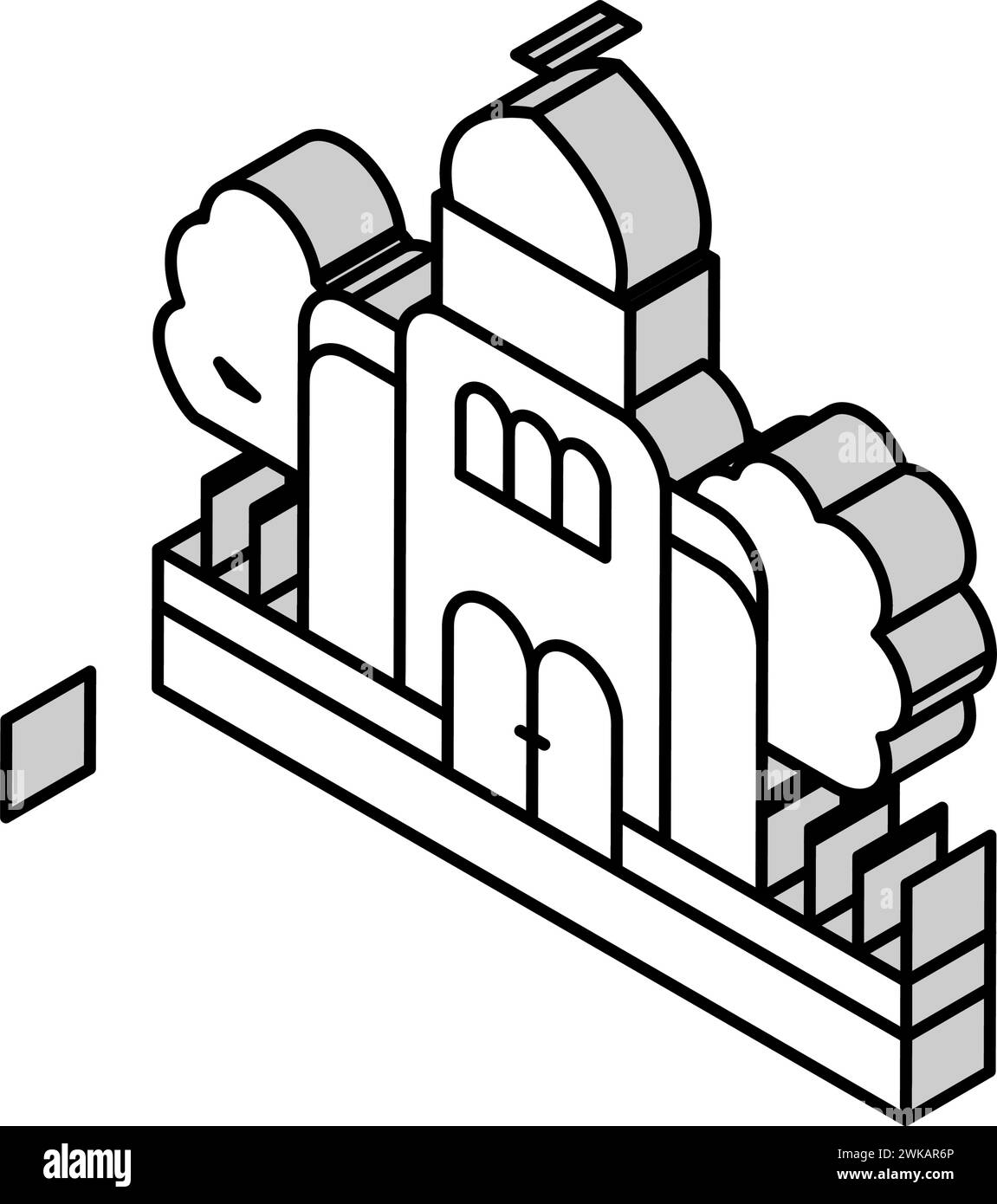 cathédrale de temple priant bâtiment illustration vectorielle isométrique d'icône Illustration de Vecteur