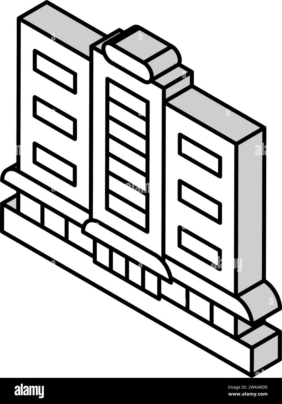 boutique et centre commercial bâtiment illustration vectorielle d'icône isométrique Illustration de Vecteur