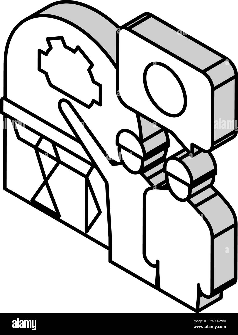 illustration vectorielle d'icône isométrique de traitement du déclassement Illustration de Vecteur