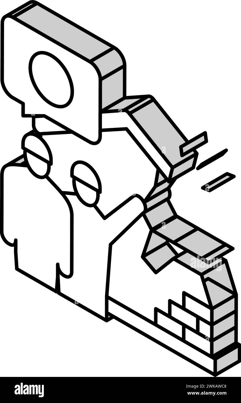 illustration vectorielle d'icône isométrique de retrait de construction Illustration de Vecteur