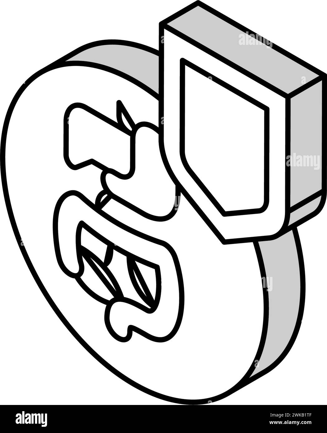 illustration vectorielle d'icône isométrique de défense de l'immunité du tube digestif Illustration de Vecteur