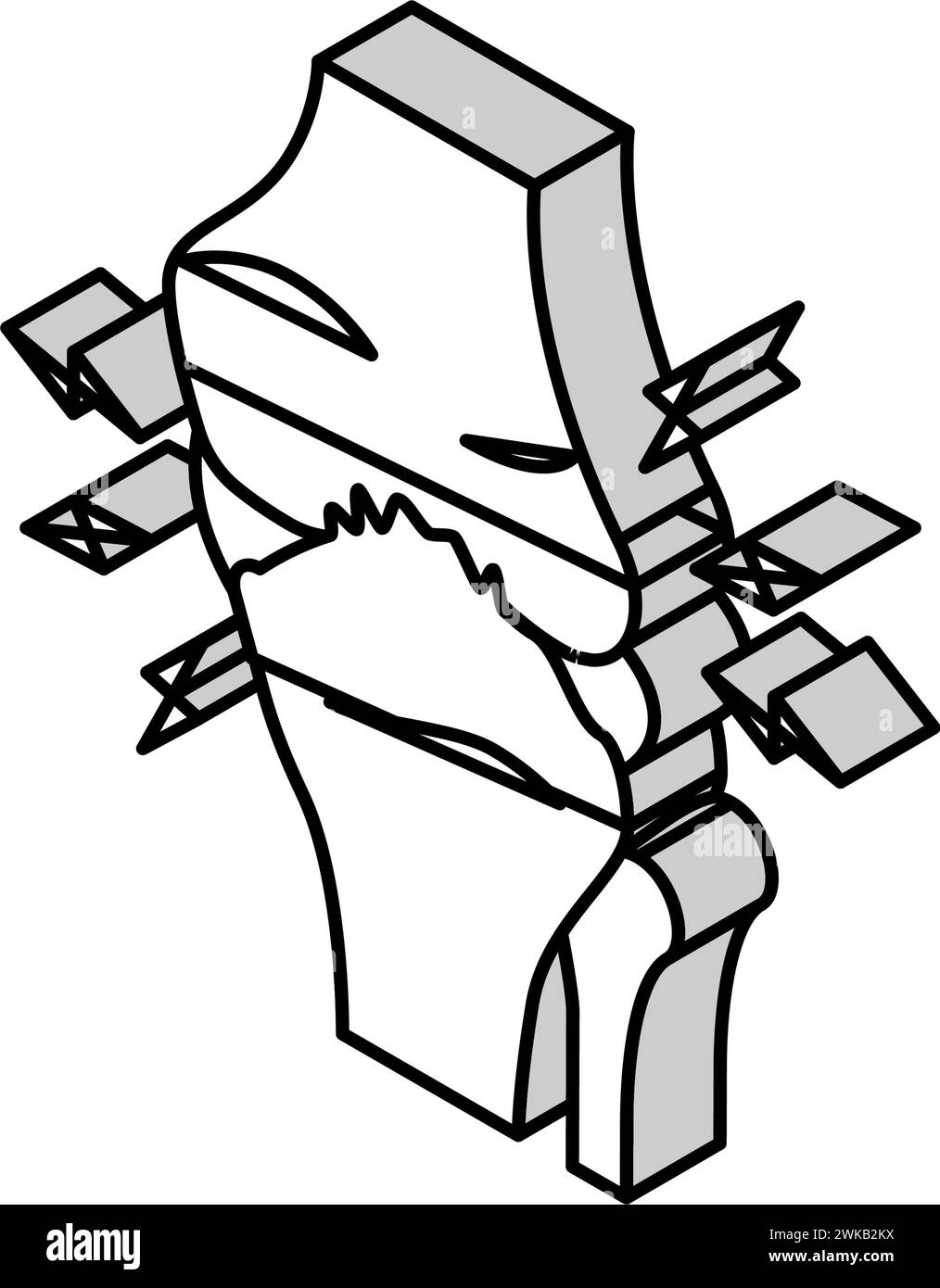 illustration vectorielle d'icône isométrique de problème de santé d'arthrose Illustration de Vecteur