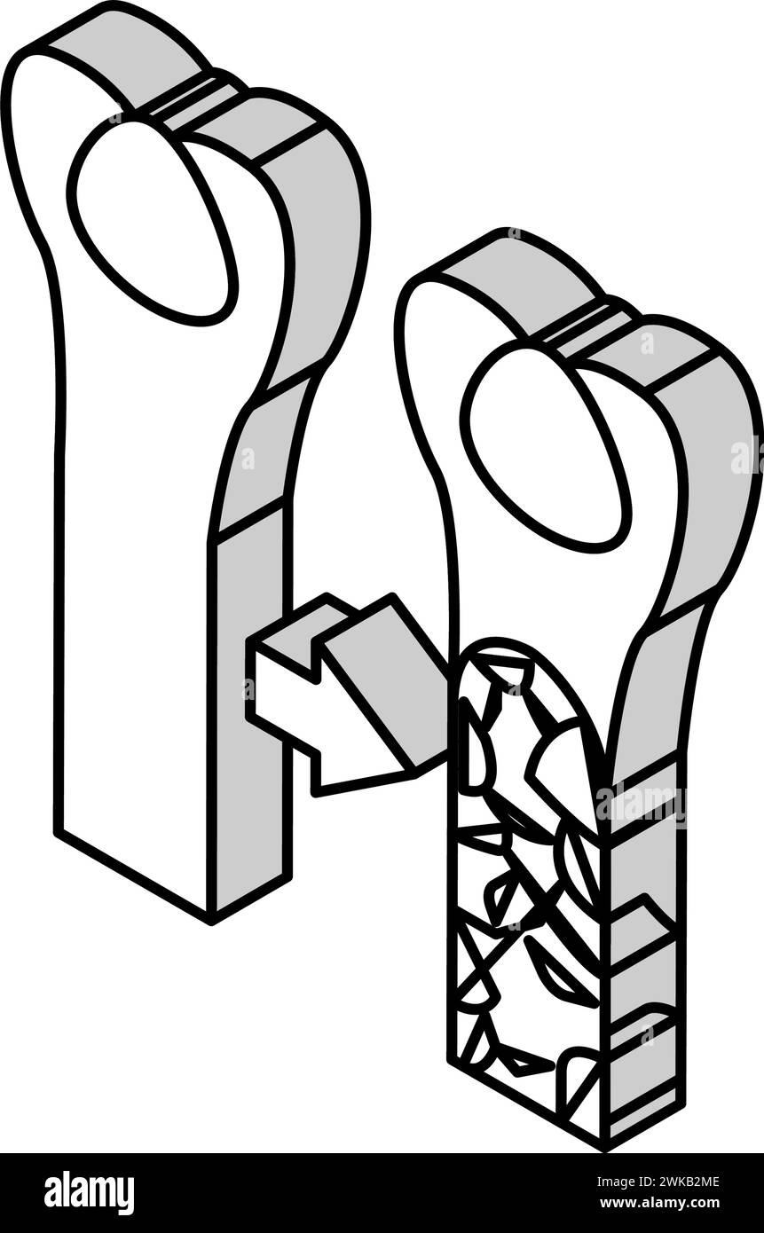 illustration vectorielle d'icône isométrique de maladie osseuse d'ostéoporose Illustration de Vecteur