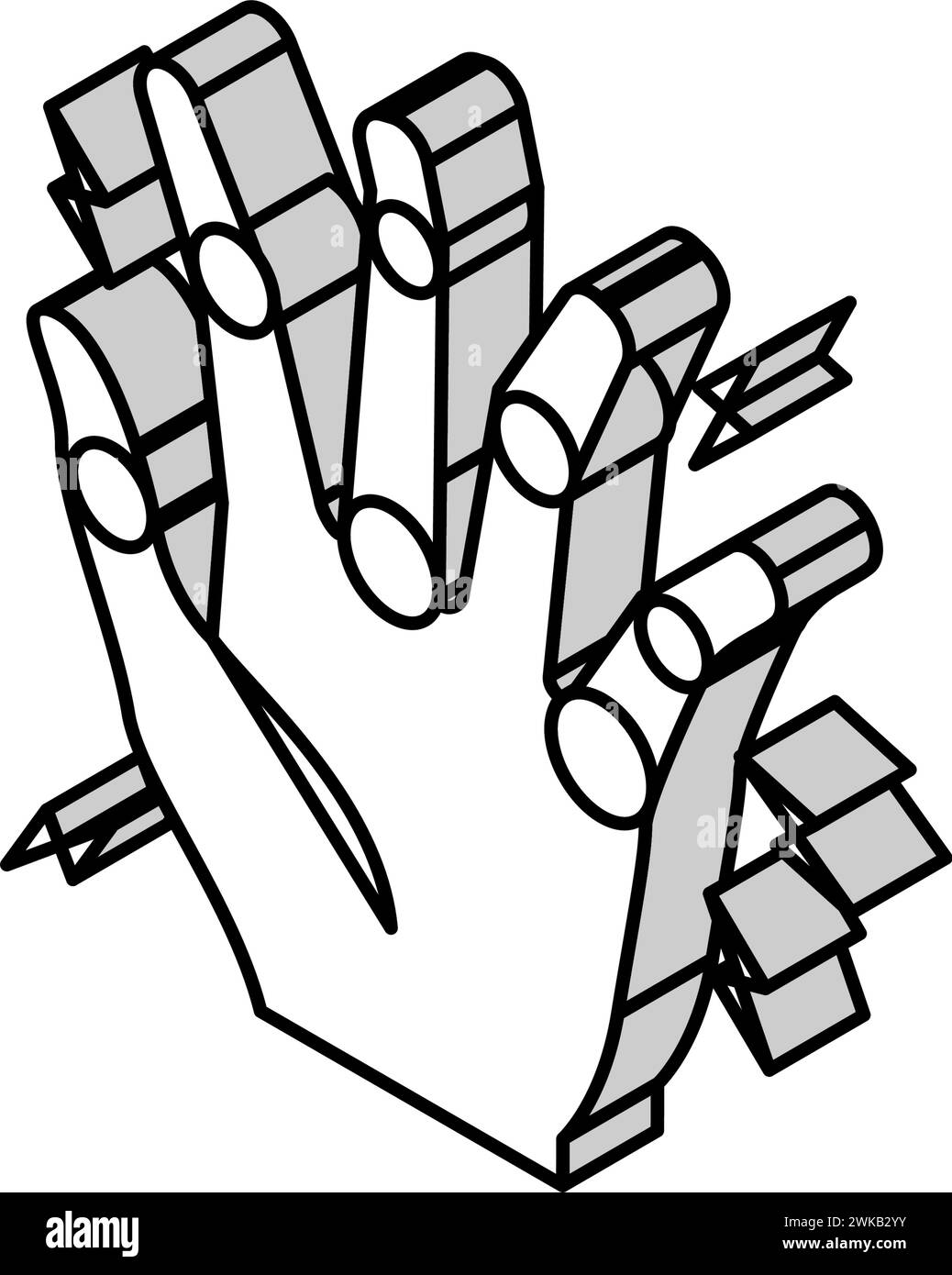 illustration vectorielle d'icône isométrique de polyarthrite rhumatoïde Illustration de Vecteur