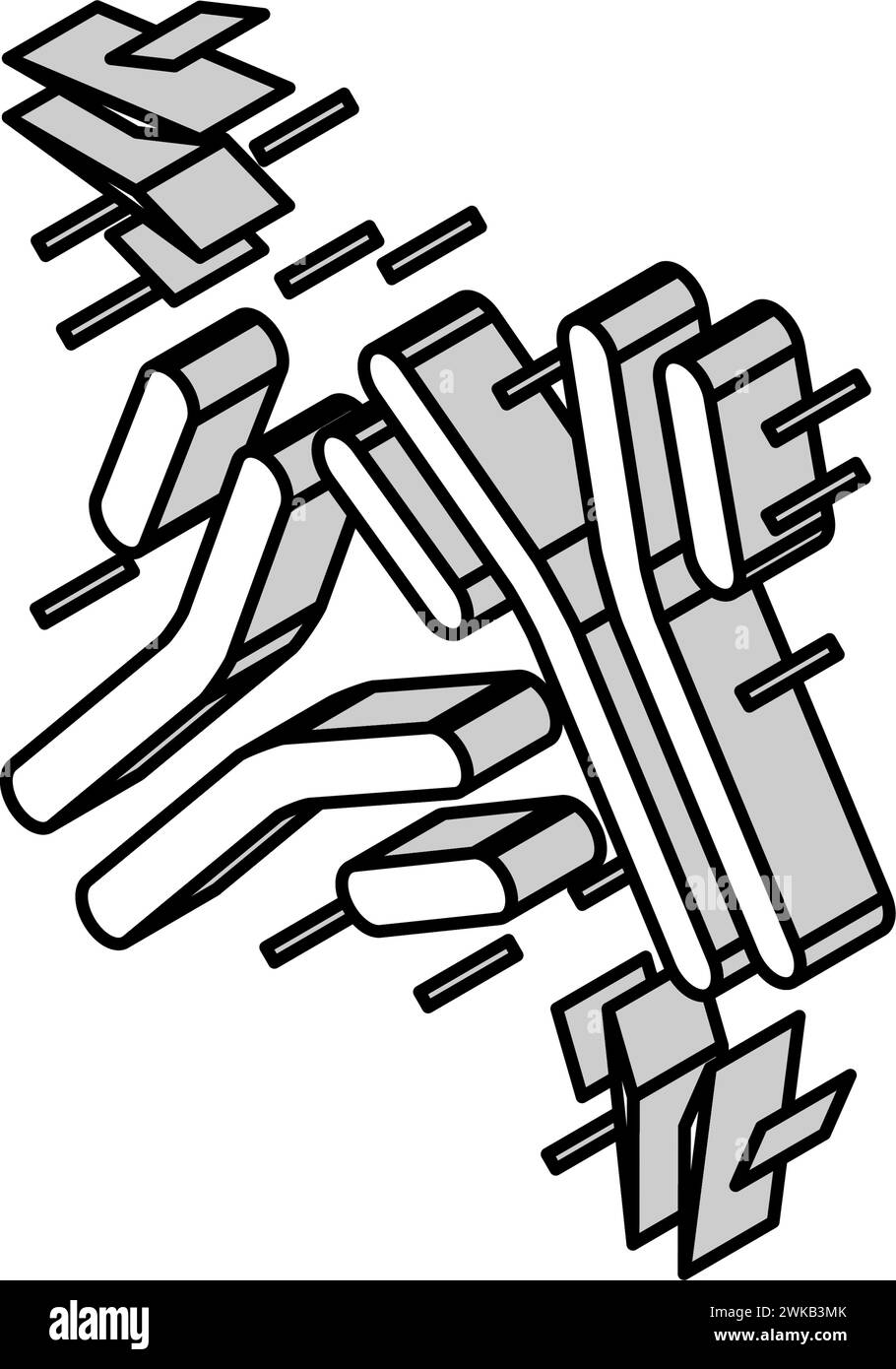 illustration vectorielle isométrique d'anticorps de maladie Illustration de Vecteur