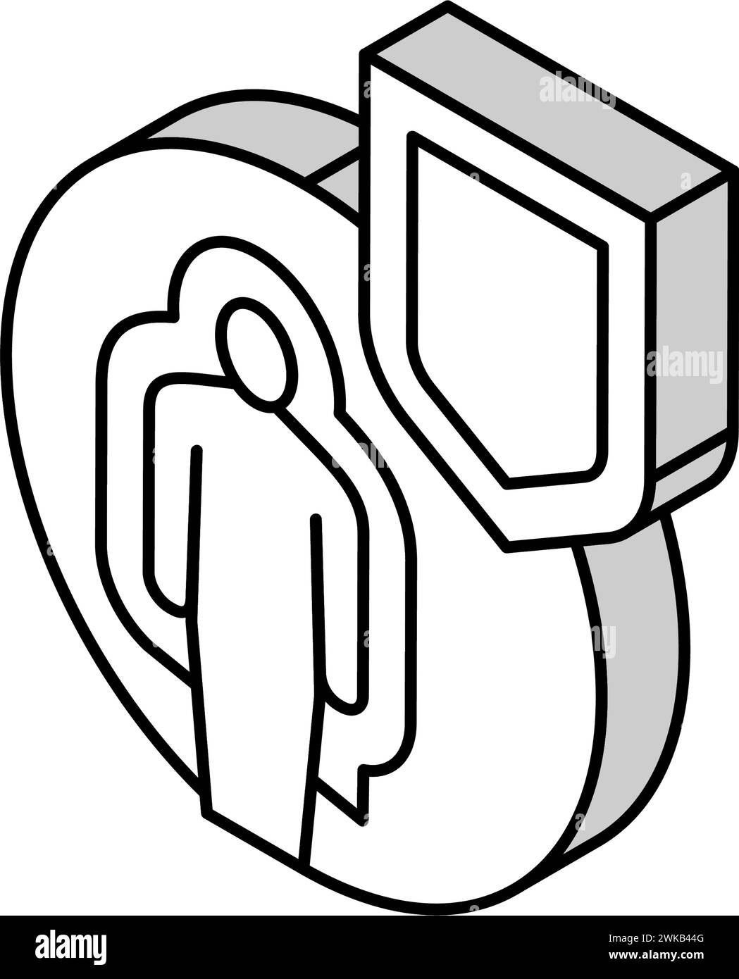 illustration vectorielle d'icône isométrique de défense de l'immunité des poumons Illustration de Vecteur