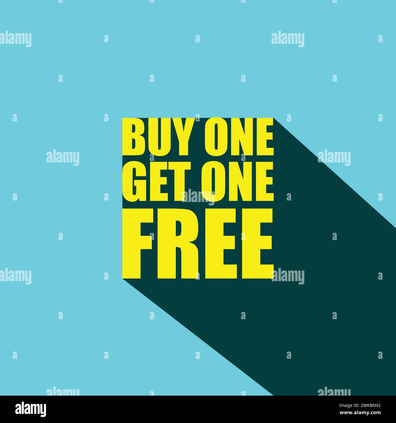 Achetez une lettre d'offre gratuite avec ombre longue. Conception d'autocollants publicitaires commerciaux. Balise d'icône d'application, promo, modèle, bannière, affiche. Illustration de Vecteur