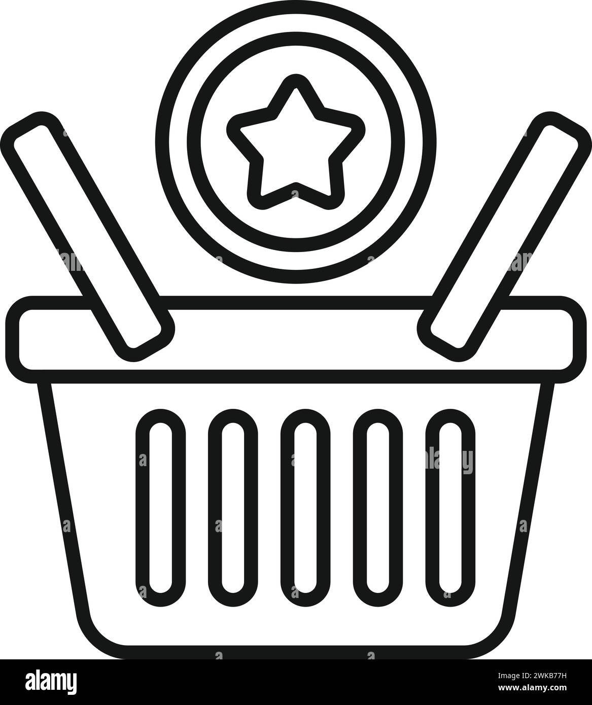 Vecteur de contour d'icône de panier de produits en vedette. Chiffres créatifs. Présentez mobile Illustration de Vecteur