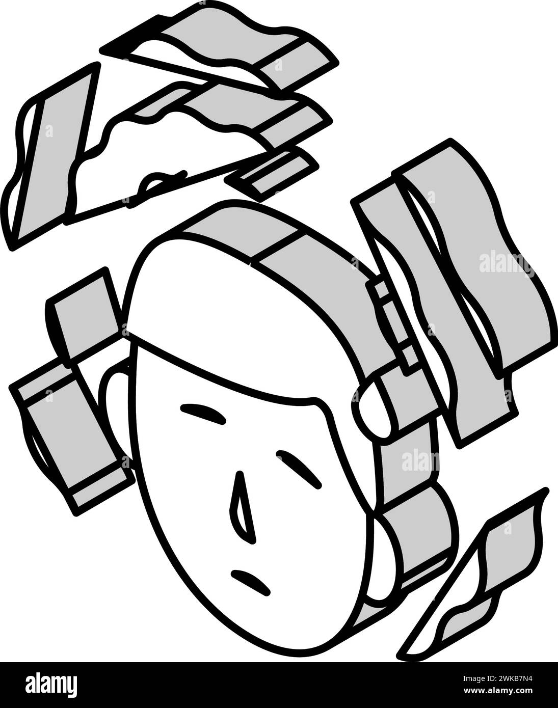 illustration vectorielle d'icône isométrique de problème de contrainte Illustration de Vecteur