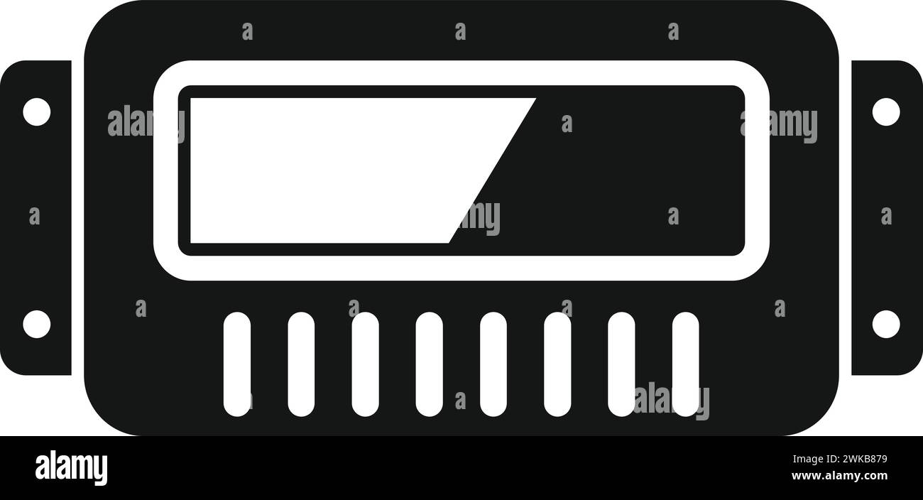 Vecteur simple d'icône de contrôleur de panneau solaire. Mur d'alimentation. Source du module régulateur Illustration de Vecteur