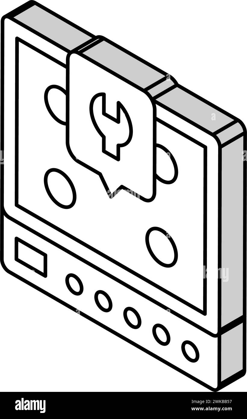 illustration vectorielle d'icône isométrique de réparation de table de cuisson à gaz Illustration de Vecteur