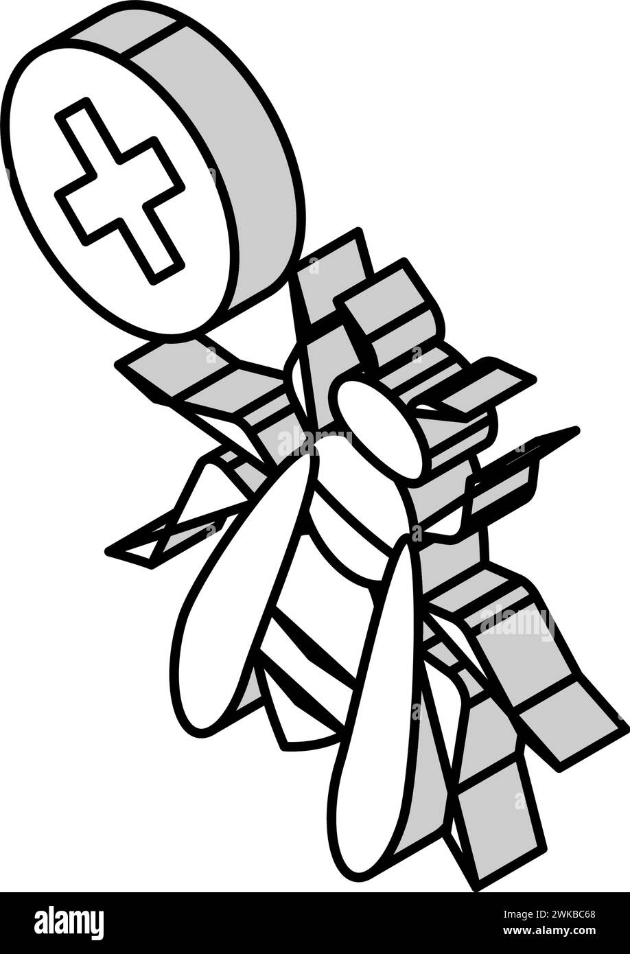 illustration vectorielle d'icône isométrique de contrôle de guêpe Illustration de Vecteur