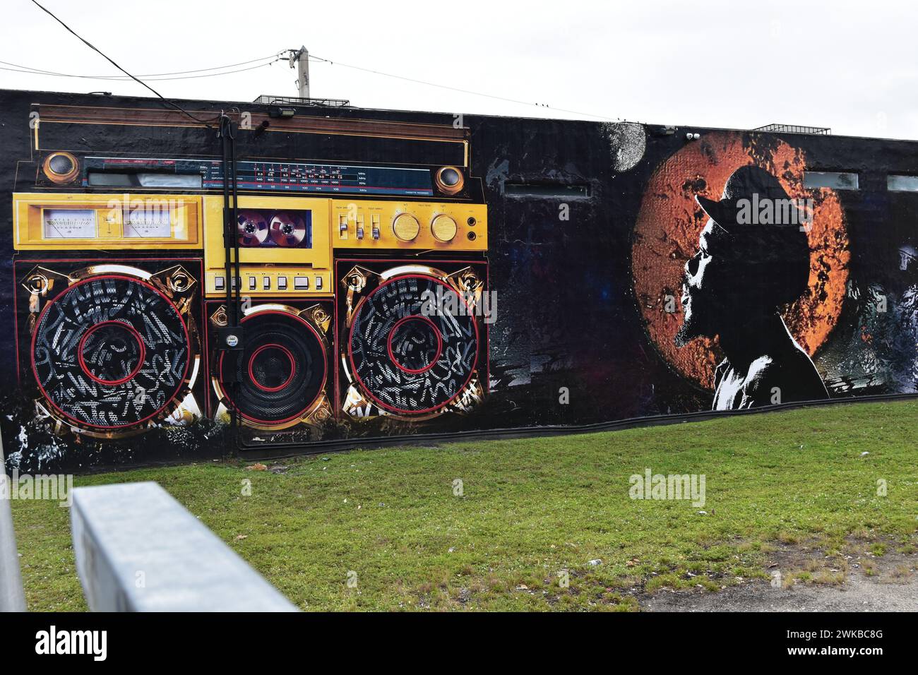 Murale dans le quartier artistique de Wynwood à Miami, FL33127, États-Unis. Banque D'Images