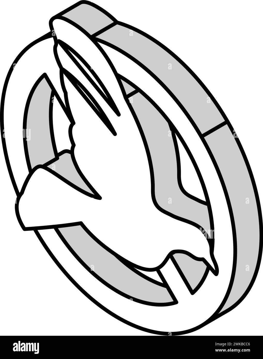 illustration vectorielle d'icône isométrique de contrôle d'oiseau Illustration de Vecteur