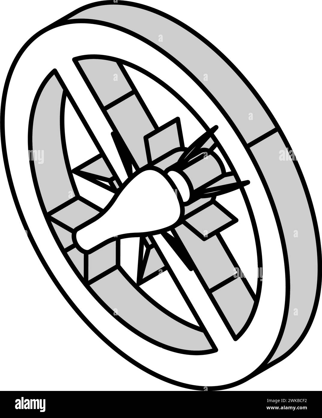 illustration vectorielle d'icône isométrique de traitement de poisson argenté Illustration de Vecteur