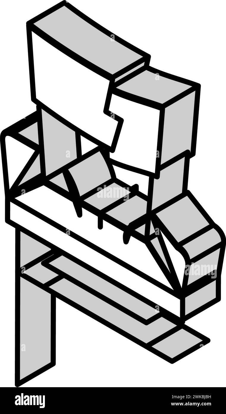 illustration vectorielle d'icône isométrique de vieille chaise cassée Illustration de Vecteur