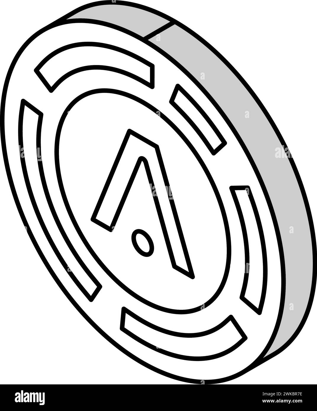 illustration vectorielle d'icône isométrique de crypto-monnaie aion Illustration de Vecteur