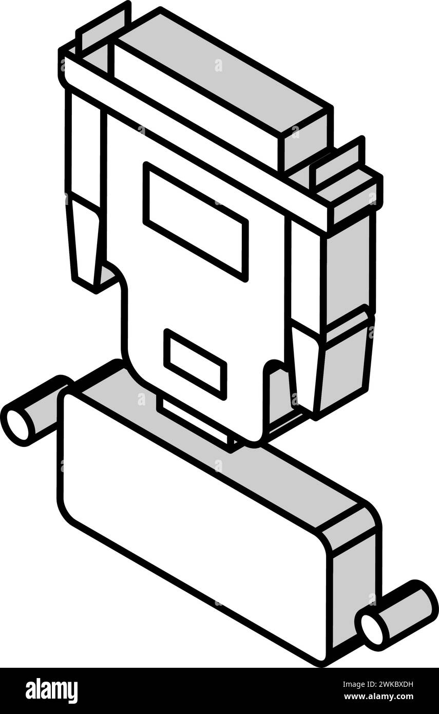 illustration vectorielle d'icône isométrique de port et de câble dvi Illustration de Vecteur