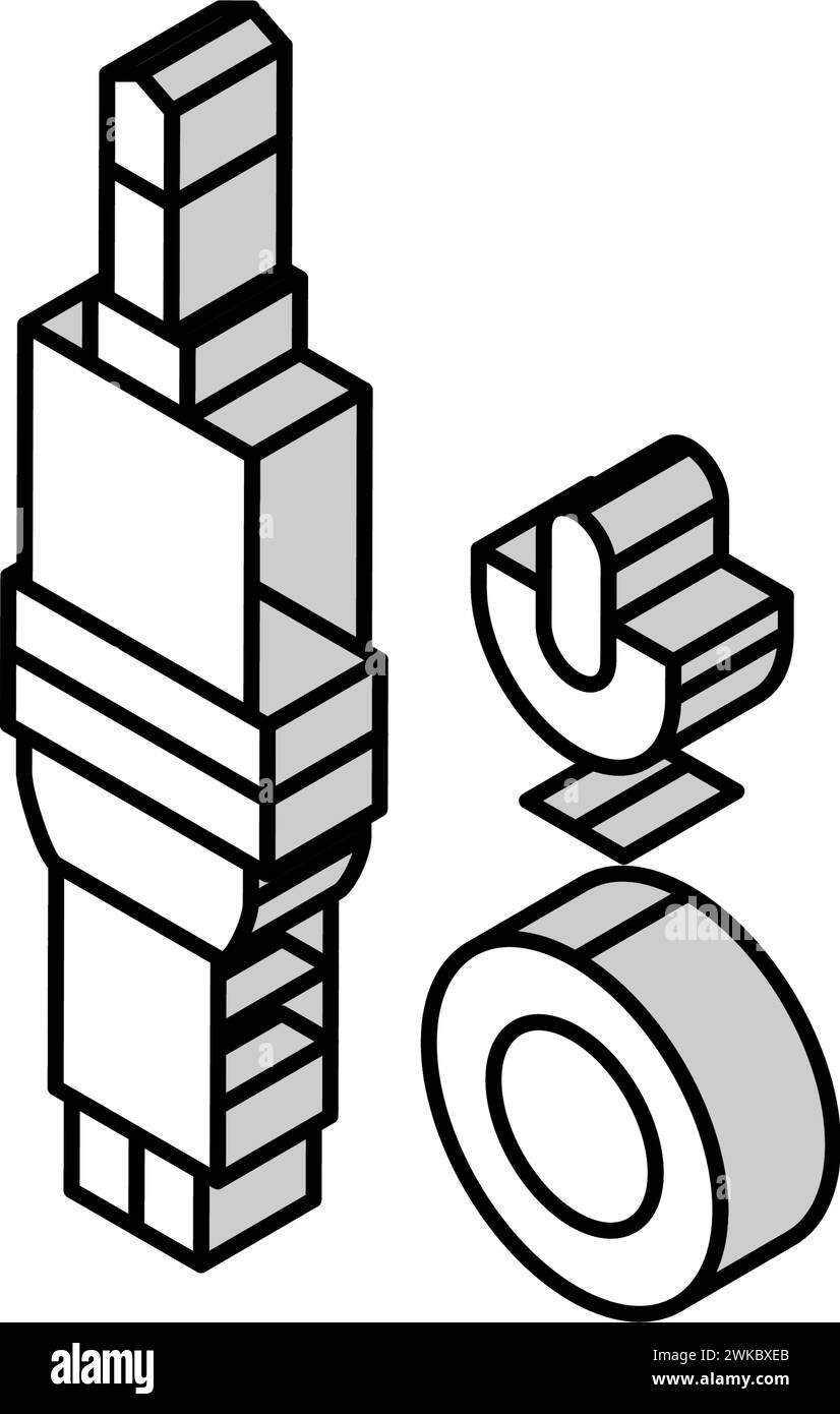 illustration vectorielle d'icône isométrique de port de microphone Illustration de Vecteur